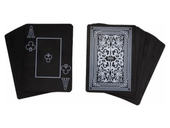 Фабрика Покера: Колода пластиковых карт для покера с увеличенным индексом (чёрная рубашка)