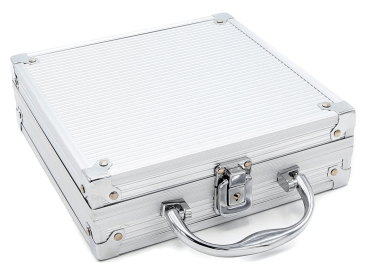 Фабрика Покера: Набор из 100 фишек для покера с номиналом в серебристом кейсе