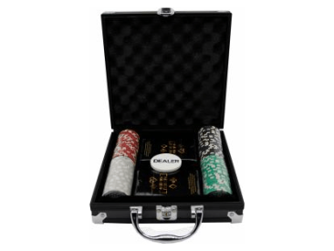 Фабрика Покера: Набор из 100 фишек для покера с номиналом в черном кейсе