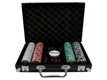 Фабрика Покера: Набор из 200 фишек для покера с номиналом в черном кейсе