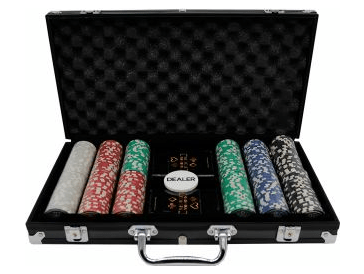 Фабрика Покера: Набор из 300 фишек для покера с номиналом в черном кейсе