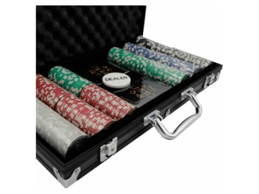 Фабрика Покера: Набор из 300 фишек для покера с номиналом в черном кейсе