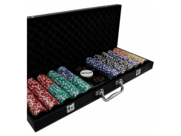 Фабрика Покера: Премиум-набор из 500 фишек для покера с номиналом в кожаном кейсе