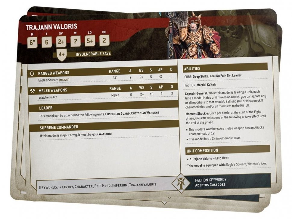 Купить Datasheet Cards Adeptus Custodes (предзаказ 2024, Warhammer 40k