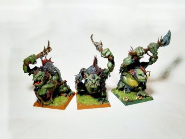 Warhammer WFB Age of Sigmar Orcs & Goblins Fellwater Troggoths x3 (Pro-Painted)