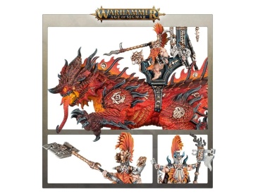 Auric Runeson/Runefather/Runesmiter on Magmadroth (Fyreslayers, Age Of Sigmar)