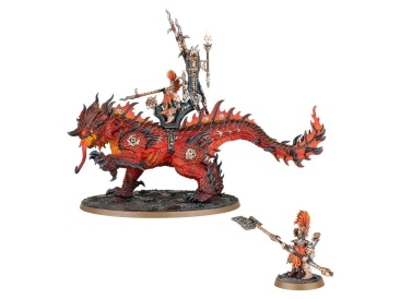 Auric Runeson/Runefather/Runesmiter on Magmadroth (Fyreslayers, Age Of Sigmar)