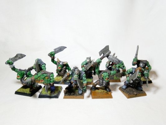 Warhammer Fantasy Age of Sigmar Orcs &amp; Goblins Orc Boyz x10 (Pro-Painted)