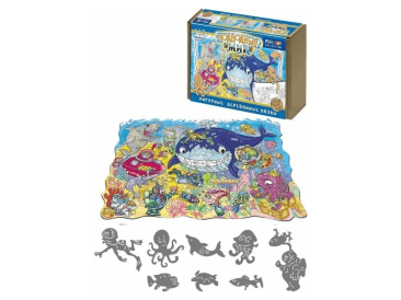 Фигурный деревянный пазл "Fun art collection. Подводный мир"