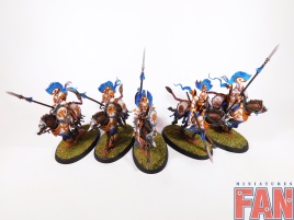 Warhammer Age of Sigmar Lumineth Realm-Lords Vanari Dawnriders x5 (Pro-Painted)