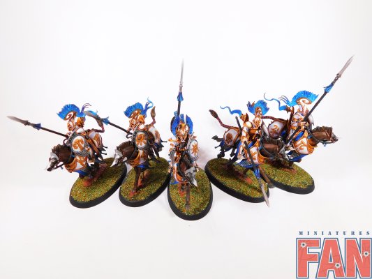 Warhammer Age of Sigmar Lumineth Realm-Lords Vanari Dawnriders x5 (Pro-Painted)
