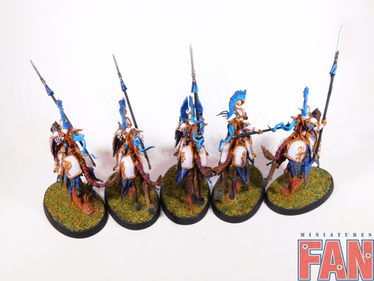 Warhammer Age of Sigmar Lumineth Realm-Lords Vanari Dawnriders x5 (Pro-Painted)