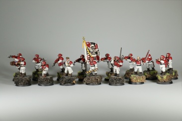 Warhammer 40k Astra Militarum Cadian Shock Troops x15 (99120105039) (Painted)
