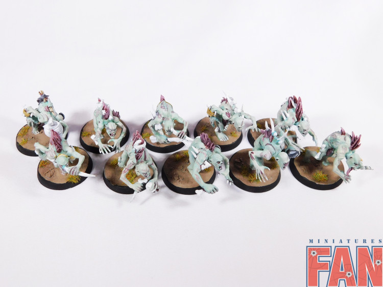 Warhammer Age Of Sigmar Flesh-Eater Courts Crypt Ghouls x10 (Pro-Painted)