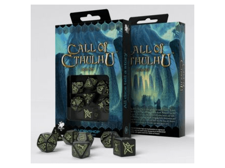 Набор кубиков Call of Cthulhu, 7 шт., Dice Black & glow-in-the-dark