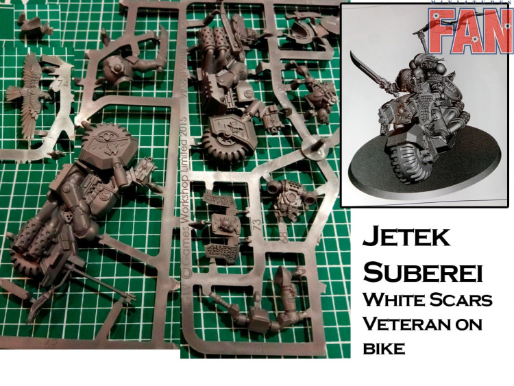 Deathwatch Overkill Jetek Suberei, White Scars Veteran on bike