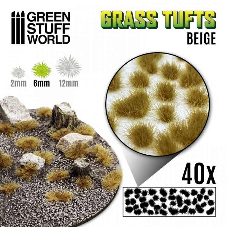 Grass TUFTS - 6mm self-adhesive - BEIGE