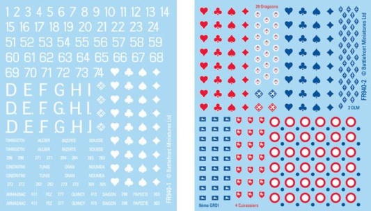 French Decal Set, 4 Sheets, 2 Different Types