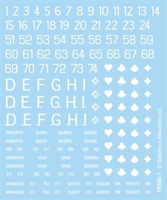 French Decal Set, 4 Sheets, 2 Different Types