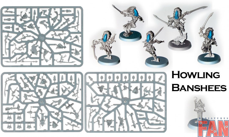 Warhammer 40000 Craftworld Eldar Howling Banshees x5 new on sprue (Уценка)