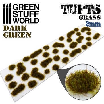 Grass TUFTS - 2mm self-adhesive - DARK GREEN