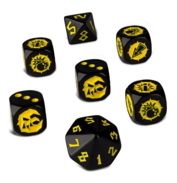 Blood Bowl Goblin Team Dice Set 99220909002 (Limited, OOP, New Unopened)