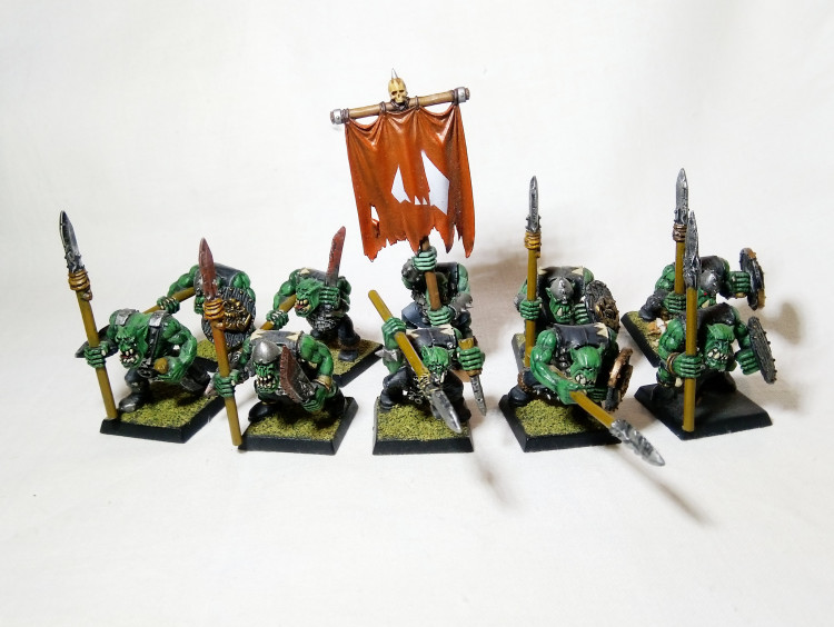 Warhammer Fantasy Battles AOS Orcs & Goblins Boyz with Spears x10 (Pro-Painted)