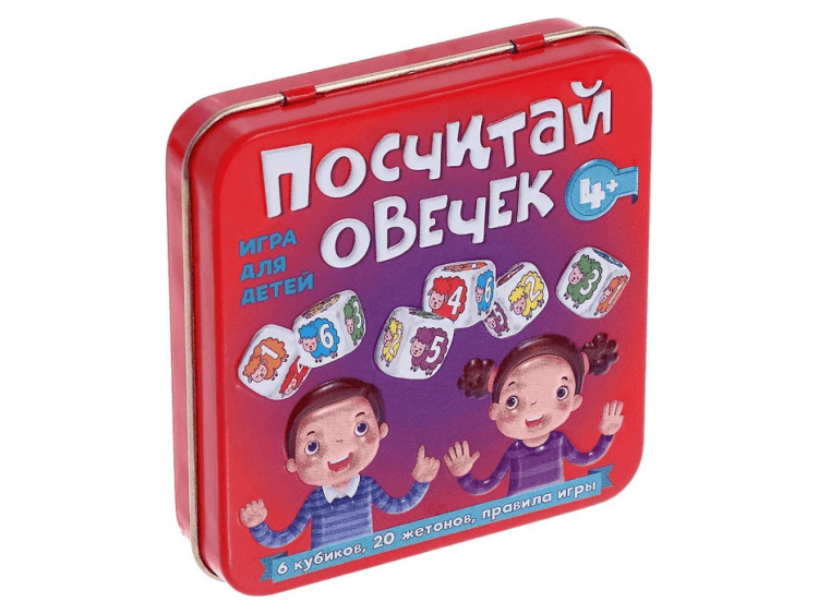 Игра настольная "Посчитай овечек" (жестяная коробочка)