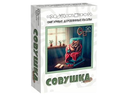 Фигурный деревянный пазл "Совушка"