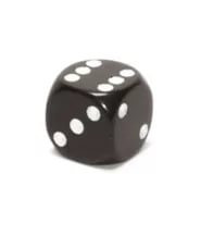 D6 Dice - Black 12mm (поштучно)