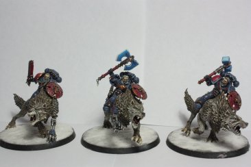 Warhammer 40k Space Wolves Thunderwolf Cavalry x3 (Painted)