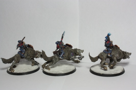 Warhammer 40k Space Wolves Thunderwolf Cavalry x3 (Painted)