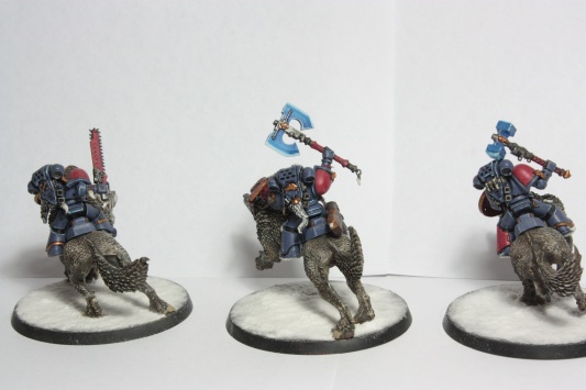Warhammer 40k Space Wolves Thunderwolf Cavalry x3 (Painted)