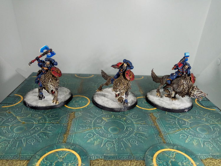 Warhammer 40k Space Wolves Thunderwolf Cavalry x3 (Painted)