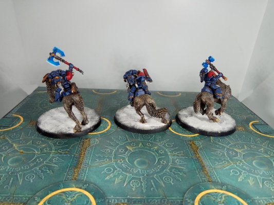 Warhammer 40k Space Wolves Thunderwolf Cavalry x3 (Painted)