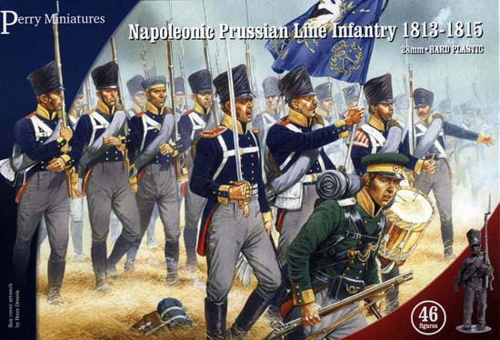 Plastic Prussian Napoleonic Line Infantry and Volunteer Jagers (46 figures)