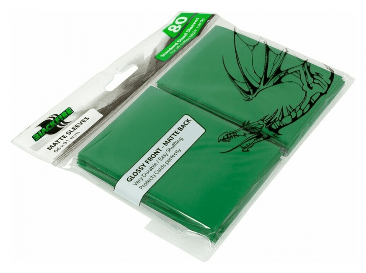 Протекторы Blackfire Matte Sleeves зелёные (80 шт., 66x91 мм)
