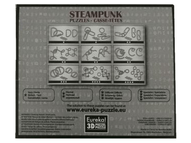 Настольная игра Набор из 9 головоломок Steampunk Puzzles (серый)