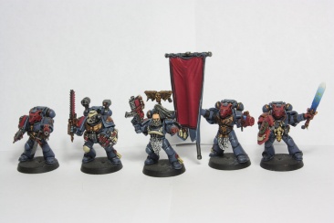 Warhammer 40k Space Wolves Command Squad x5 (Painted)