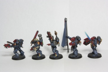 Warhammer 40k Space Wolves Command Squad x5 (Painted)