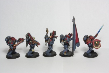 Warhammer 40k Space Wolves Command Squad x5 (Painted)
