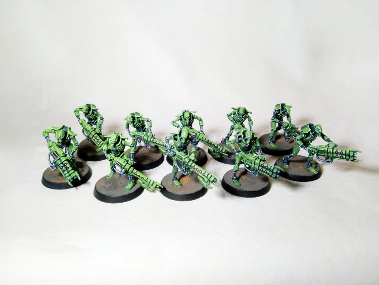 Warhammer 40k Necron Warriors x10 (Pro-Painted Green)