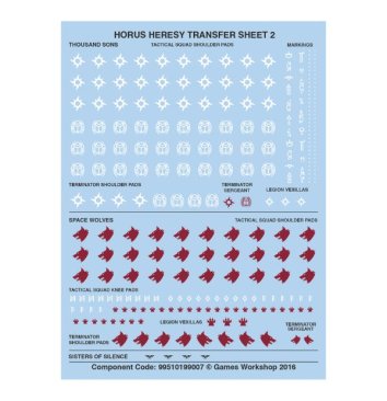 The Horus Heresy: Burning of Prospero Transfer Sheet