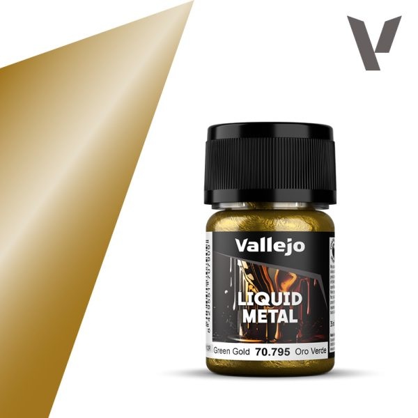 Краска Vallejo Liquid Metal: Green Gold 70.795