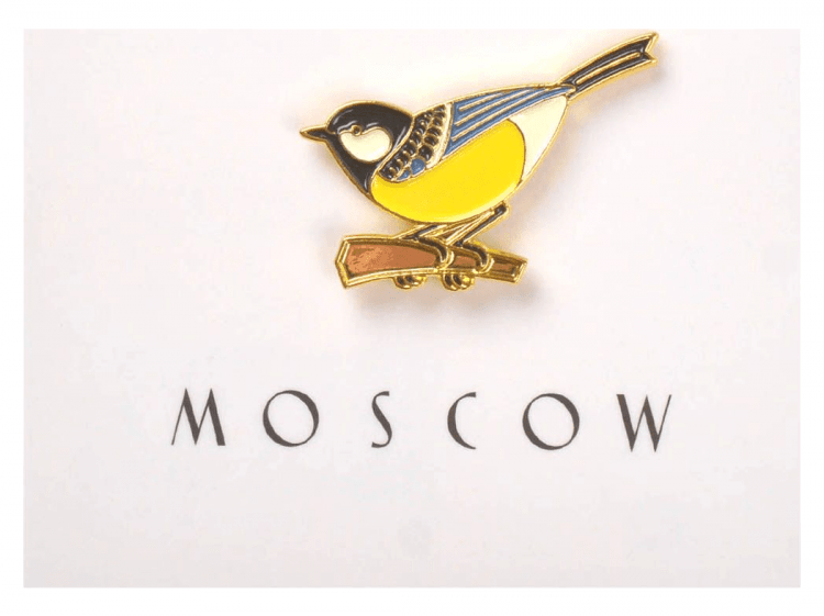 Значок металлический Синица