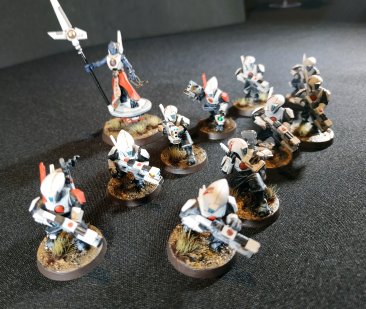 Warhammer 40k Tau Empire Ethereal and 10 Pathfinders (Tau Army item №4/9, Pro-Painted)
