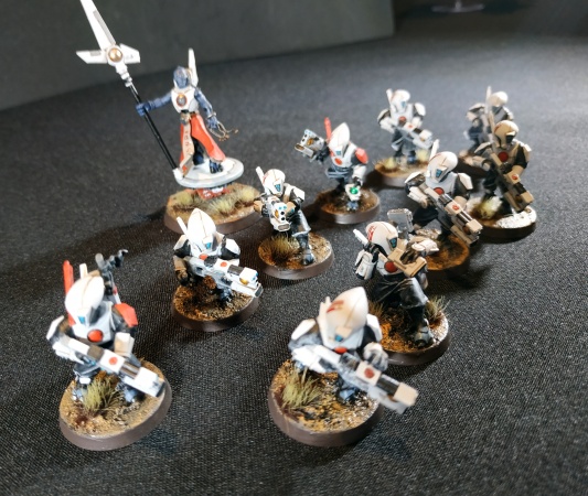 Warhammer 40k Tau Empire Ethereal and 10 Pathfinders (Tau Army item №4/9, Pro-Painted)