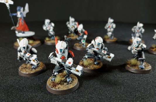 Warhammer 40k Tau Empire Ethereal and 10 Pathfinders (Tau Army item №4/9, Pro-Painted)