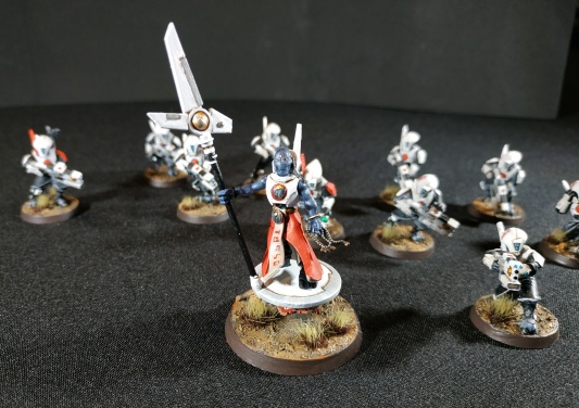 Warhammer 40k Tau Empire Ethereal and 10 Pathfinders (Tau Army item №4/9, Pro-Painted)