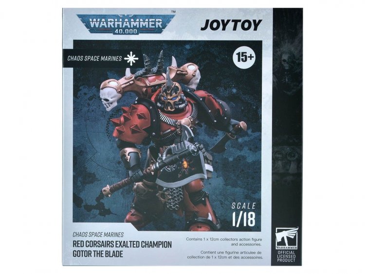 WH40K: Фигурка JOYTOY - Chaos Space Marines Red Corsairs Exalted Champion Gotor the Blade